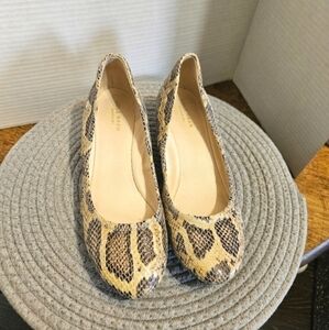 Cole Haan Leather Snakeskin Low Wedge Sz 8.5
